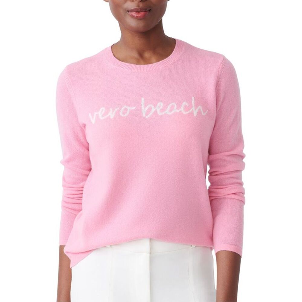 J.Mclaughlin Womens Shield Cashmere Sweater, Pink